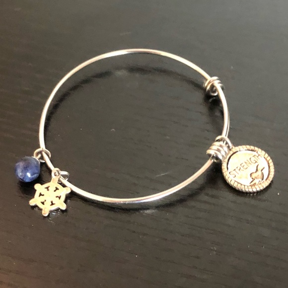🟢 strength dark blue charm bracelet - Picture 2 of 3